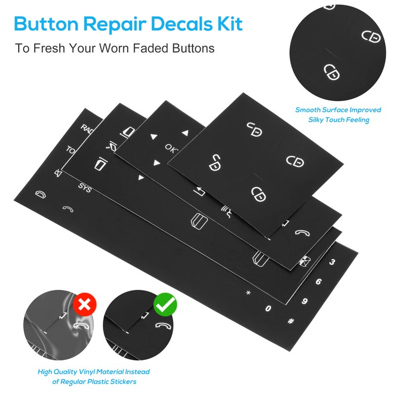 RDBS Car Interior Button Repair Decals Kit Steering Wheel Window Switch Door Lock Radio Number Stickers Fits for 2008-2014 Mercedes Benz W204 C250 C350 E-Class ML GL GLK - Image 4